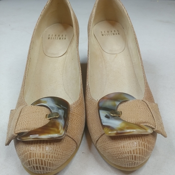 Stuart Weitzman Tan Lizette Bucalima Tortoise Buck - Picture 1 of 8